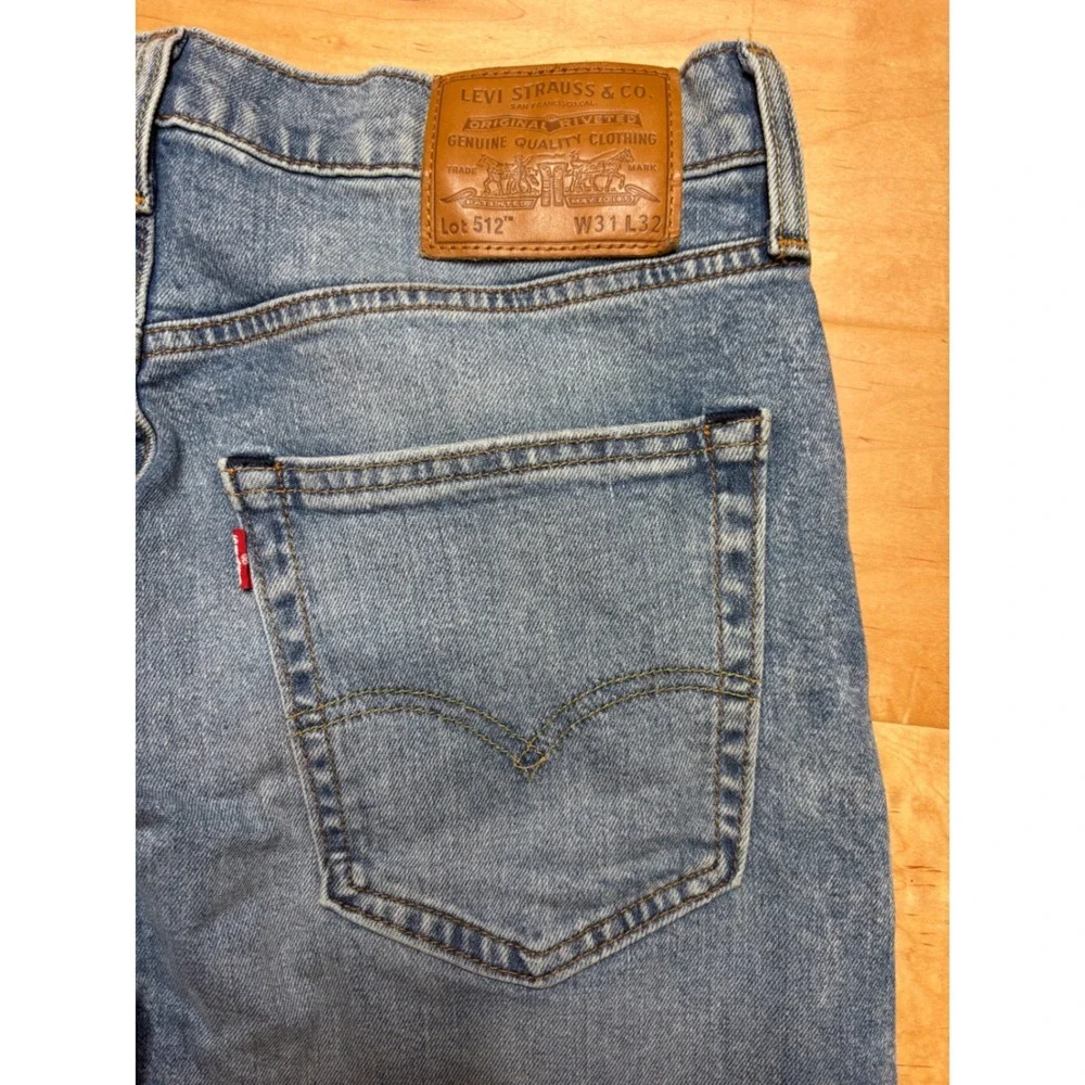 Levi's 512 Slim Taper Jeans Mens 31x29 (Tag 31x32) Blue Premium Denim
